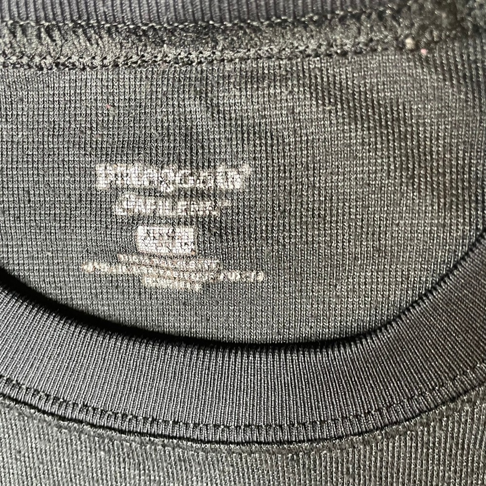 Vintage Patagonia Long Sleeve Thermal Base Layer Shirt Black Mens M Made in USA - Picture 3 of 8